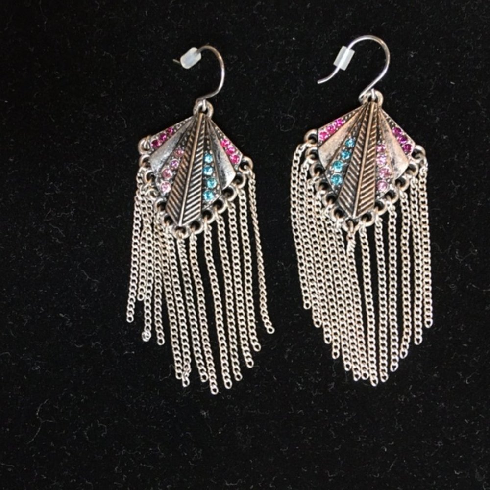 Guess Multicolor Fringe Earrings